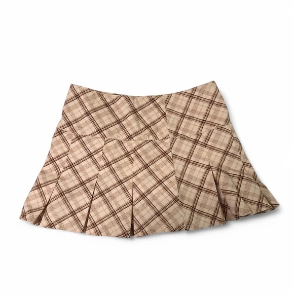 Plaid Tan Skirt - Picture 1 of 3